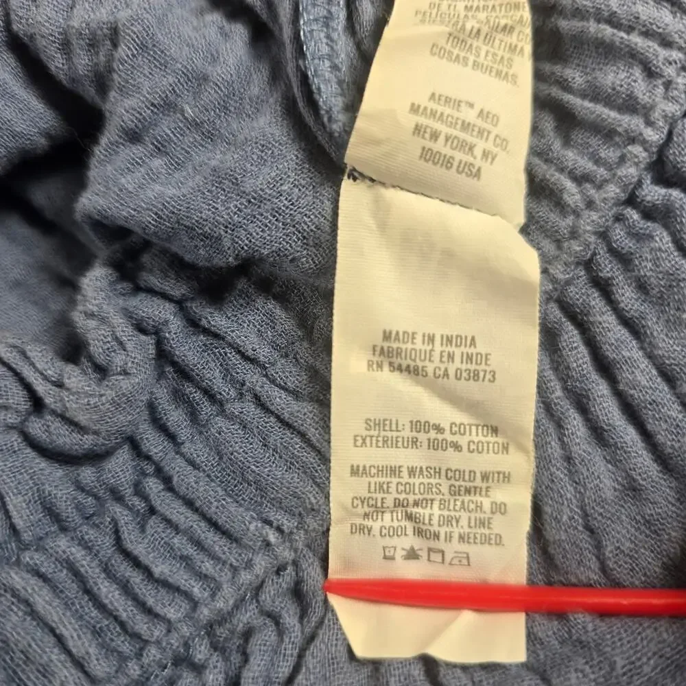 Aerie gauzy wide-leg cotton pants . Size XL. Ret. $59